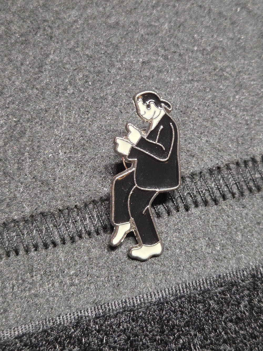 **Black Dancing Man Enamel Lapel Pin - Men Accessories**